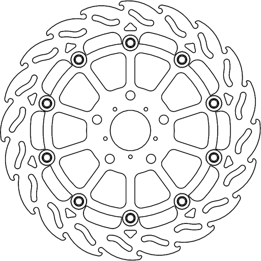 Flame Series Floating Rotor Black, Silver