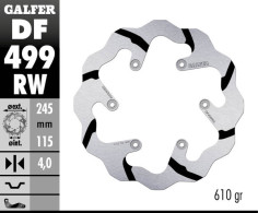 Brake Rotor Fixed Wave Grooved Black, Silver, Polished