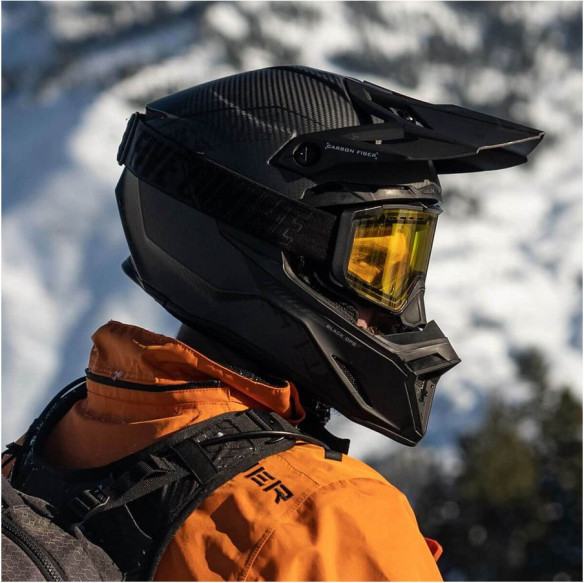 Casca Snowmobil Altitude 2.0 Carbon Fiber 3K ECE Hi Flow Black Ops Matt