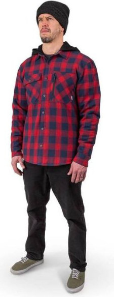 Camasa Tech Flannel-Red Navy Check