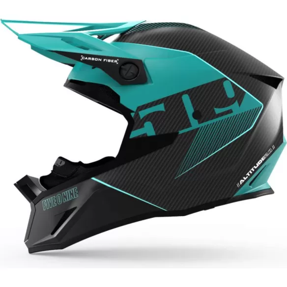 Casca Snowmobil Altitude 2.0 Carbon Fiber 3K (ECE) Hi Flow Emerald