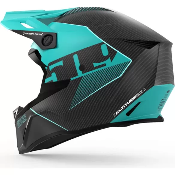 Casca Snowmobil Altitude 2.0 Carbon Fiber 3K (ECE) Hi Flow Emerald