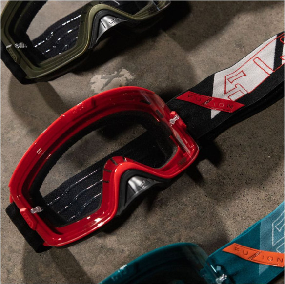 Ochelari Enduro Kingpin Fuzion White/Red Clear Lens 23