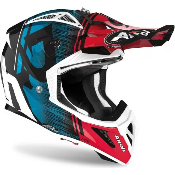 Casca Moto Enduro Aviator Ace Kybon Blue/Red Gloss