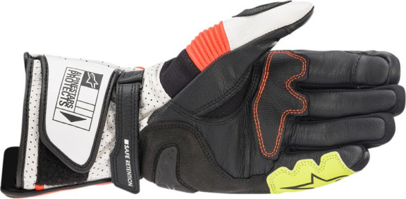 Manusi Moto Piele SP-2 v3 White/Red Fluo/Black
