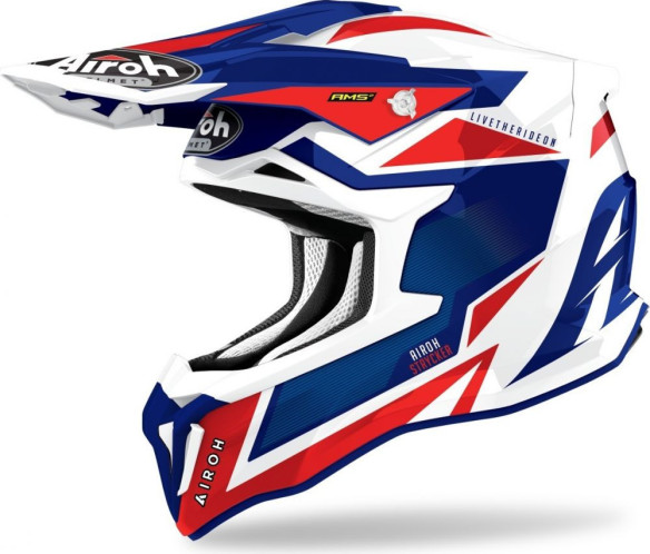 Casca Moto Enduro Strycker Blue/Red Glossy