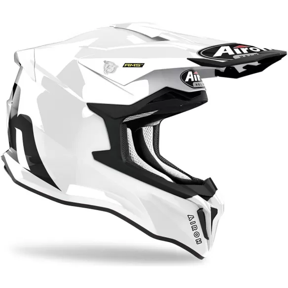 Casca Moto Enduro Strycker Solid White Glossy