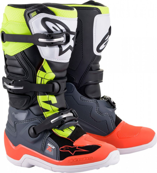 Cizme Enduro Copii Tech 7s Gy/rd/yl