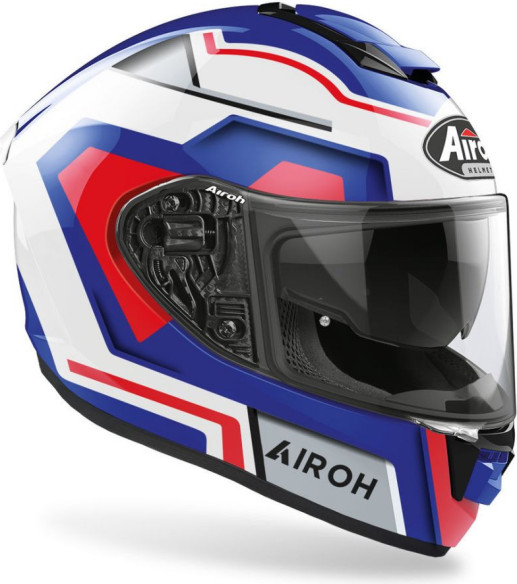 Casca Moto Full-Face St.501 Square Blue/Red Gloss