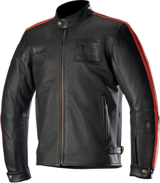 Geaca Moto Piele Oscar Honda Edition Black/Red/Beige