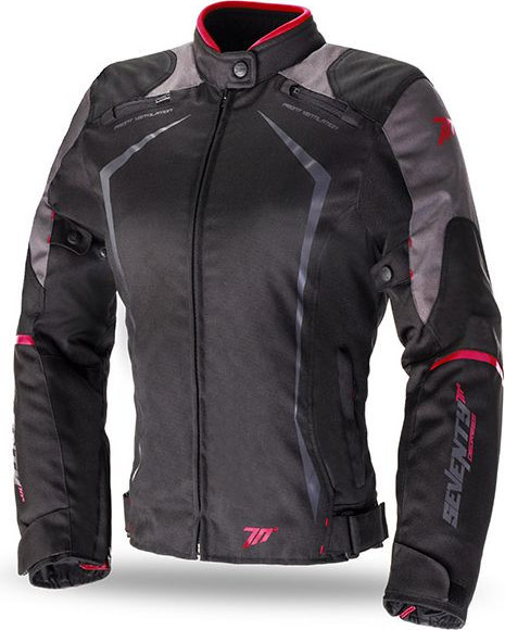 Geaca Moto Textila Impermeabila SD-JR49 Black/Red Dama
