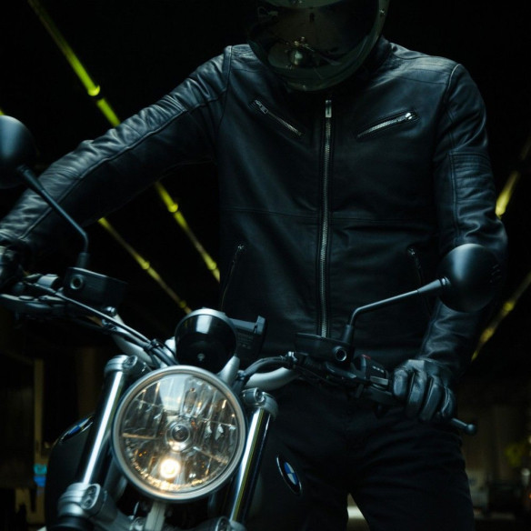 Geaca Moto Piele Garage Black