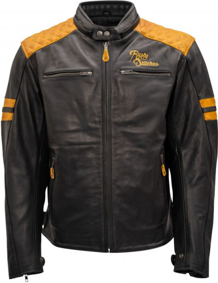 Geaca Moto Piele JARI Black/Gold