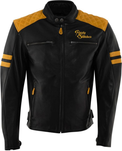 Geaca Moto Piele JARI Black/Gold