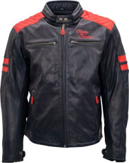 Geaca Moto Piele Jari Black/Red