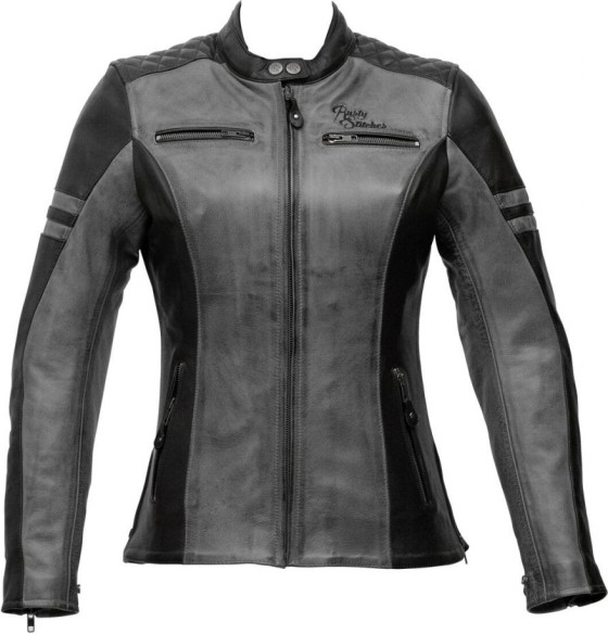 Geaca Moto Piele Dama Joyce Black/Grey