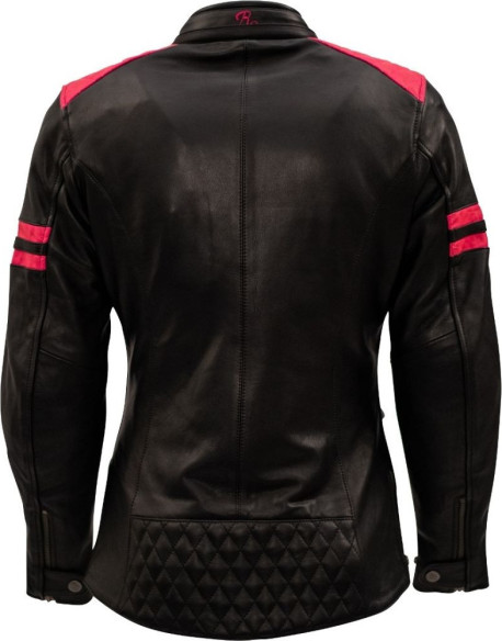 Geaca Moto Piele Dama Joyce Black/Pink