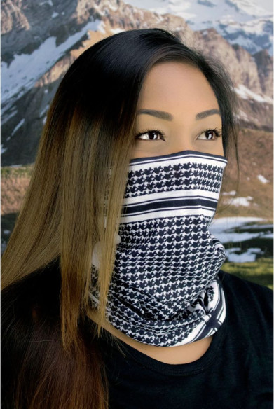 Protectie Gat Tip Tub Fleece Houndstooth Black White One Size Tf235bw