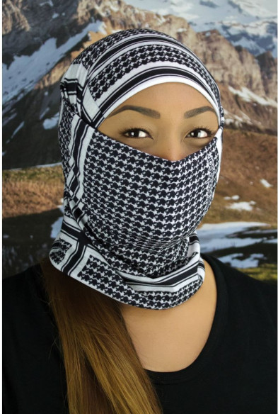 Protectie Gat Tip Tub Fleece Houndstooth Black White One Size Tf235bw