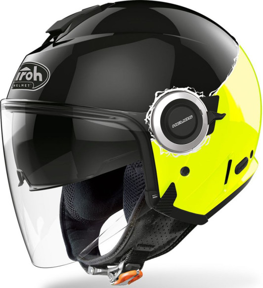 Casca Moto Jet Helios Fluo Yellow Gloss
