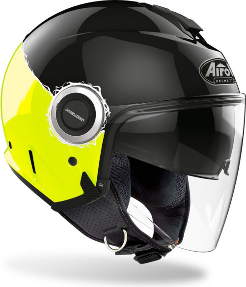 Casca Moto Jet Helios Fluo Yellow Gloss
