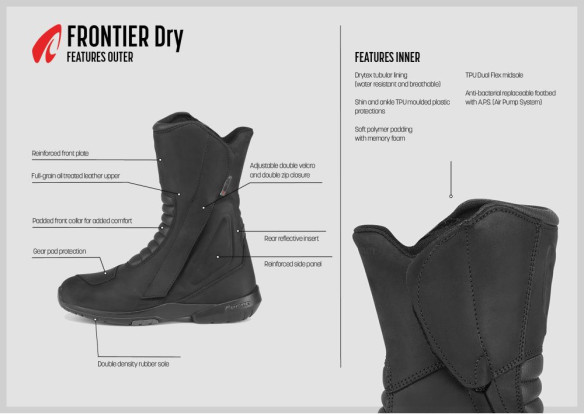 Cizme Moto Touring Frontier Dry Black