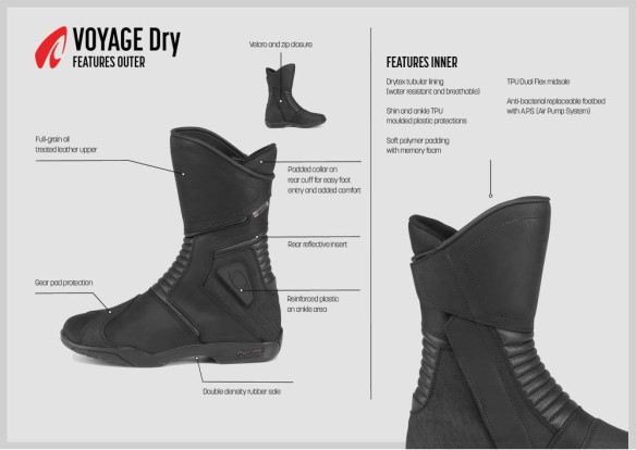 Cizme Moto Touring Voyage Dry Black