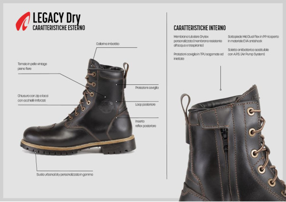 Ghete Moto Legacy Dry Black