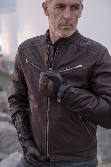 Geaca Moto Piele Garage Light Brown