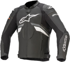 Geaca Moto Piele GP PLUS R V3 Black/Dark Grey/White