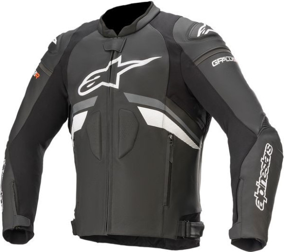 Geaca Moto Piele GP PLUS R V3 Black/Dark Grey/White