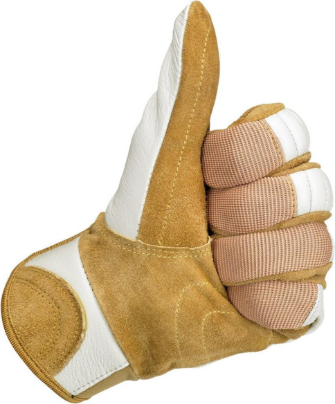 Manusi Piele Bantam White/Tan