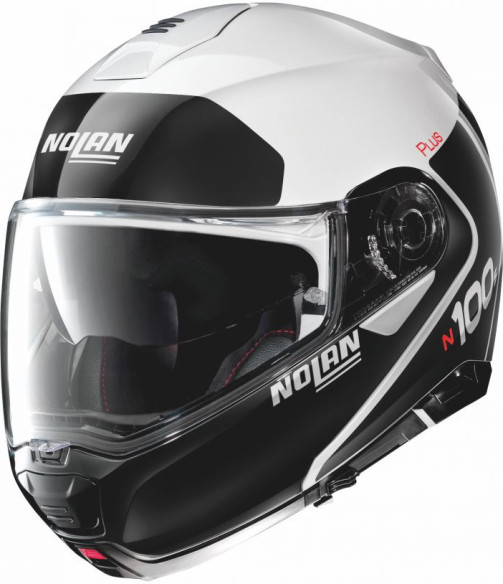 Casca Flip-Up N 100-5 Plus Distinctive N-Com Alb Lucios