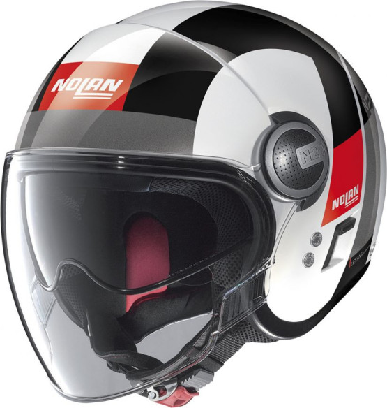 Casca Mini-Jet N 21 Visor Spheroid Alb Lucios