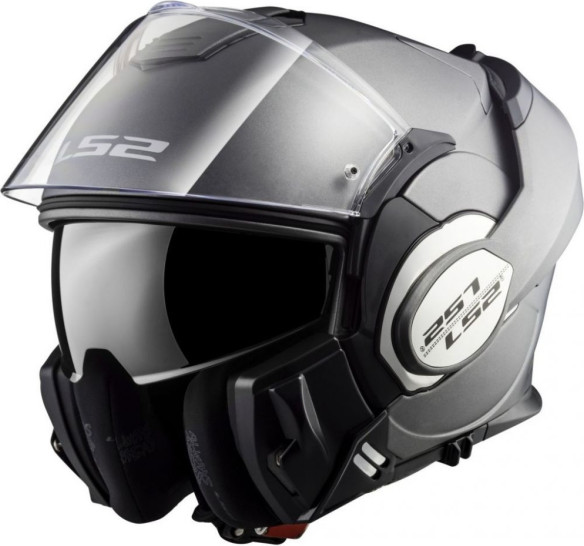 Casca Moto Flip-Up FF399 Valiant Matt Titanium