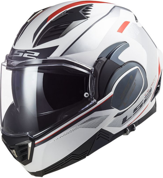 Casca Moto Flip-Up FF900 Valiant Ii Hub Gloss White Silver