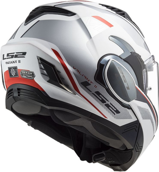 Casca Moto Flip-Up FF900 Valiant Ii Hub Gloss White Silver