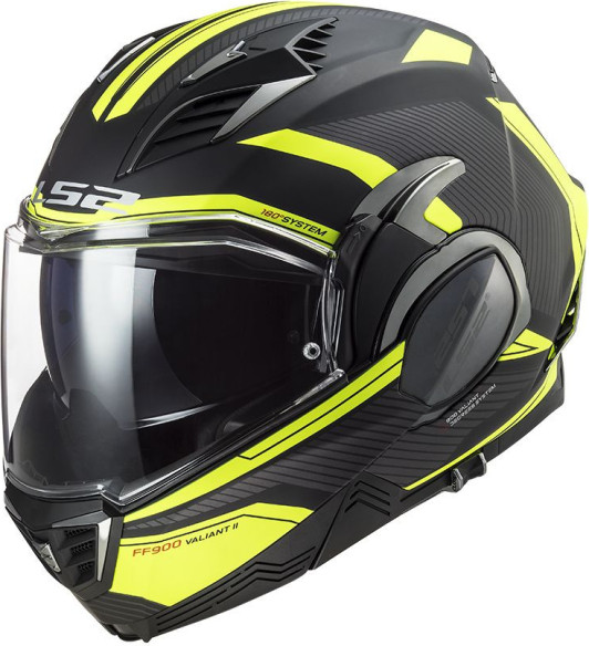 Casca Moto Flip-Up FF900 Valiant Ii Revo Matt Black H-V Yellow