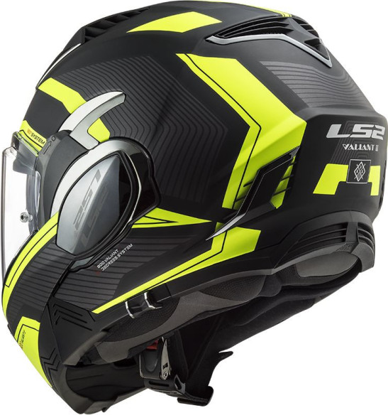 Casca Moto Flip-Up FF900 Valiant Ii Revo Matt Black H-V Yellow