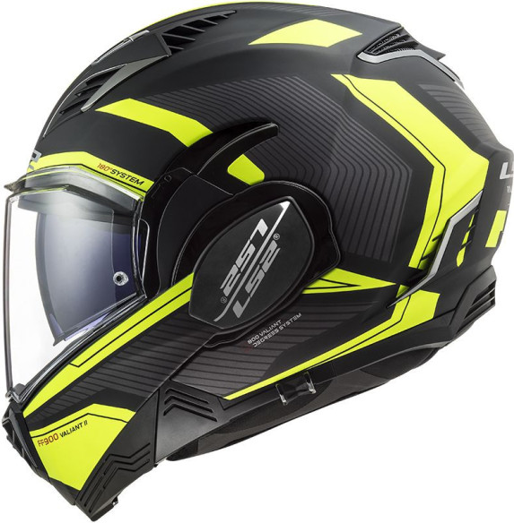 Casca Moto Flip-Up FF900 Valiant Ii Revo Matt Black H-V Yellow