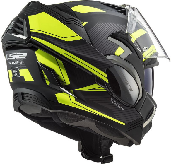 Casca Moto Flip-Up FF900 Valiant Ii Revo Matt Black H-V Yellow