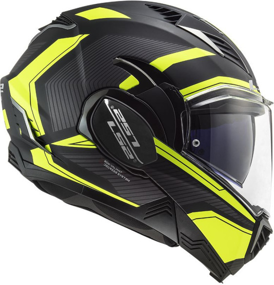 Casca Moto Flip-Up FF900 Valiant Ii Revo Matt Black H-V Yellow