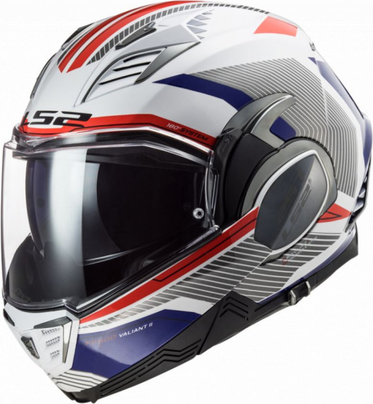 Casca Moto Flip-Up FF900 Valiant Ii Revo White Red Blue