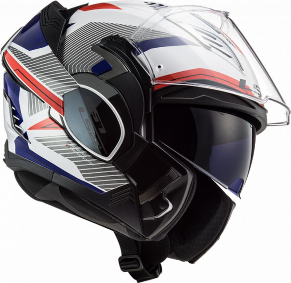 Casca Moto Flip-Up FF900 Valiant Ii Revo White Red Blue