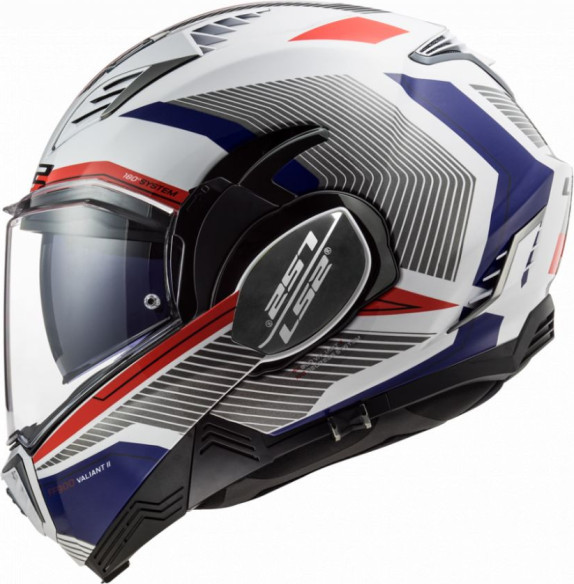 Casca Moto Flip-Up FF900 Valiant Ii Revo White Red Blue