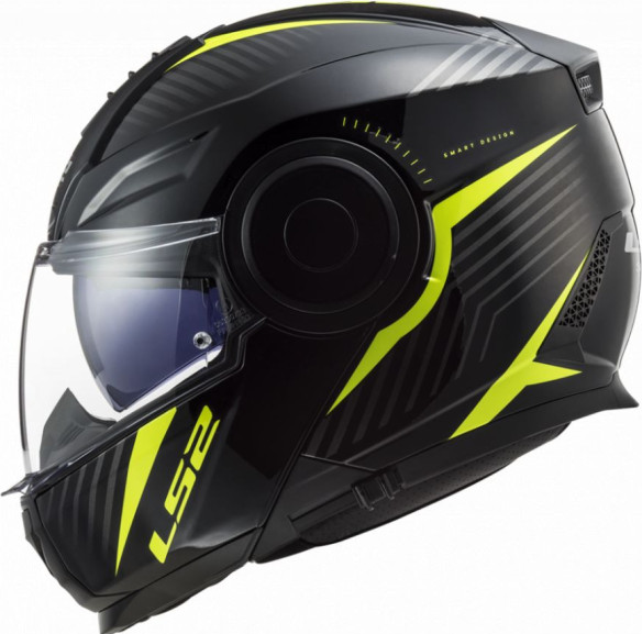 Casca Moto Flip-Up FF902 Scope Skid Negru H-V Galben