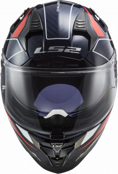 Casca Moto Full/Face FF327 Challenger C Grid Blue Carbon Red
