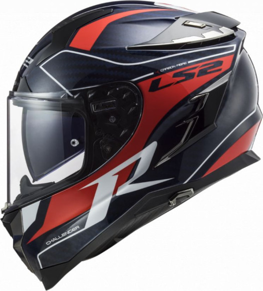 Casca Moto Full/Face FF327 Challenger C Grid Blue Carbon Red