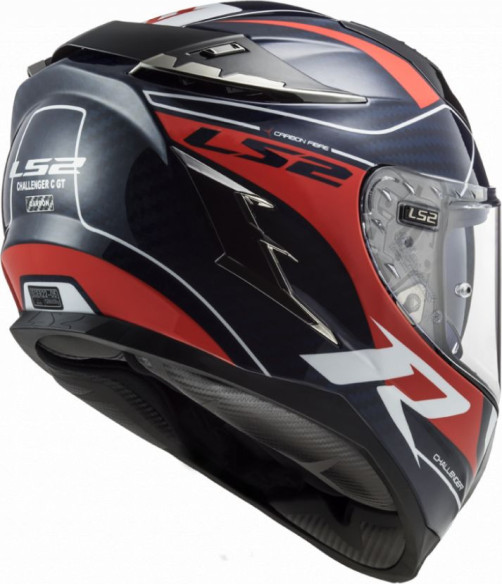 Casca Moto Full/Face FF327 Challenger C Grid Blue Carbon Red