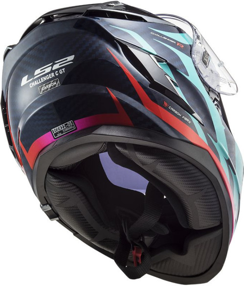 Casca Moto Full/Face FF327 Challenger CT2 Flames BLUE CARBON RED